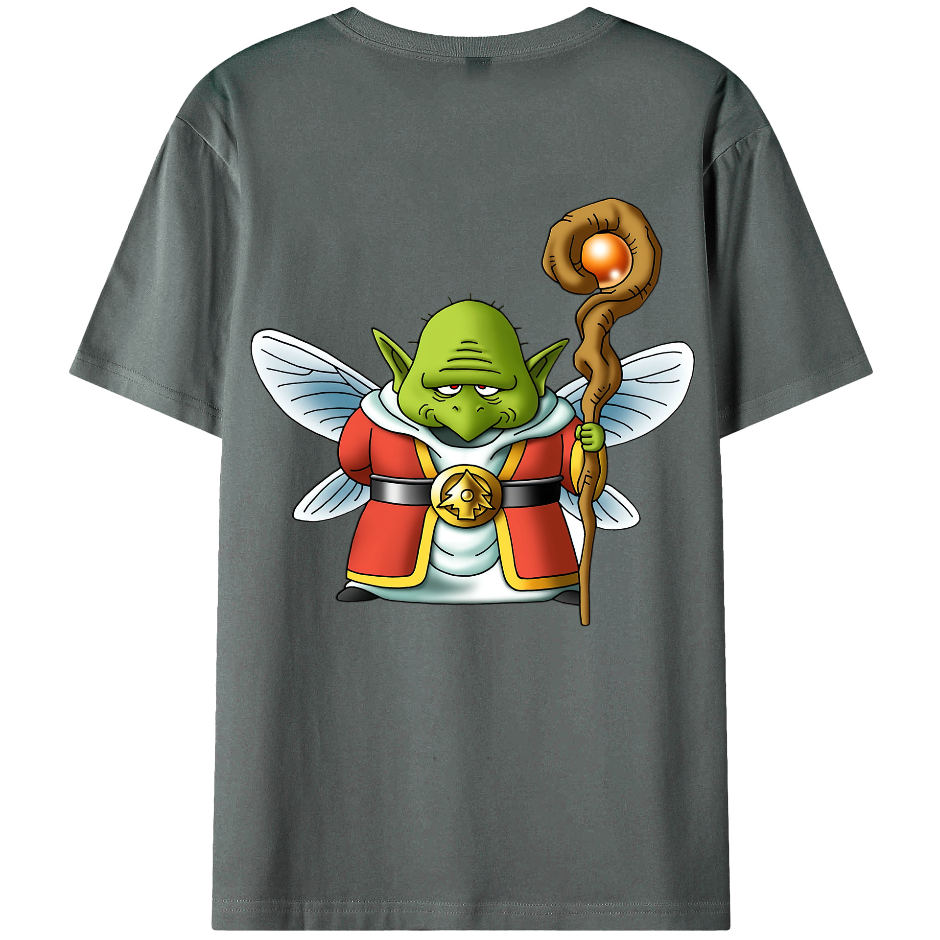 （画像用） ドラゴンクエスト Doragon Kuesuto Dragon Quest 綿100％ メンズ半袖Tシャツ（バックプリント） 通気性